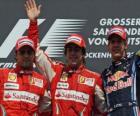 Fernando Alonso, Felipe Massa, Sebastian Vettel, Hockenheim, Γερμανικό Grand Prix (2010) (1ο, 2ο και 3ο Μικρές)